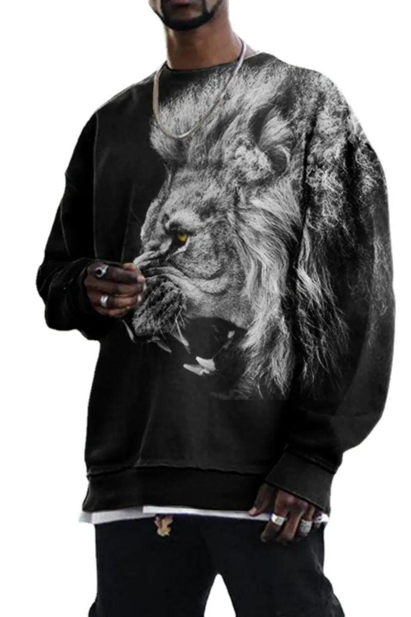 Men's Digital Printing Loose Casual Round Neck T-Shirt