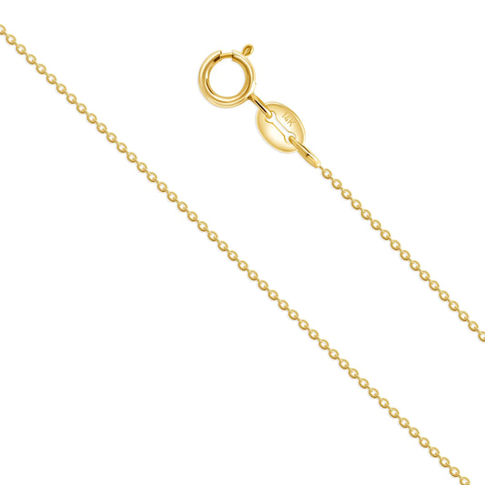 EVAYA 14K Gold Rolo Chain Necklace for Women & Men (1mm Width 14-24" Length) - Cadenas de Oro Puro de 14K (1mm 24 Inches 14k Yellow Gold)